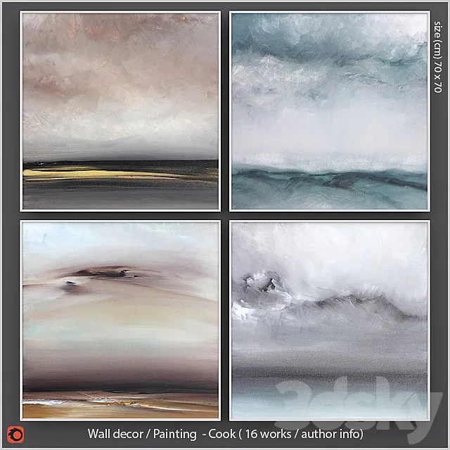 Wall decor – pictures set 12 3D Model Wall decor – pictures set 12 3D Model