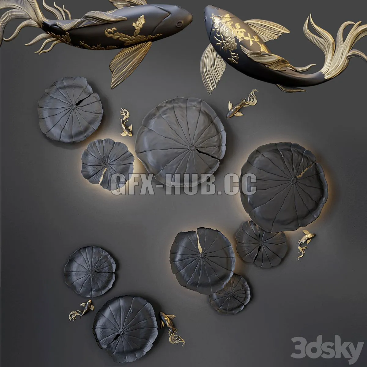 Wall decor – Water Lily 3D Model Wall decor – Water Lily 3D Model