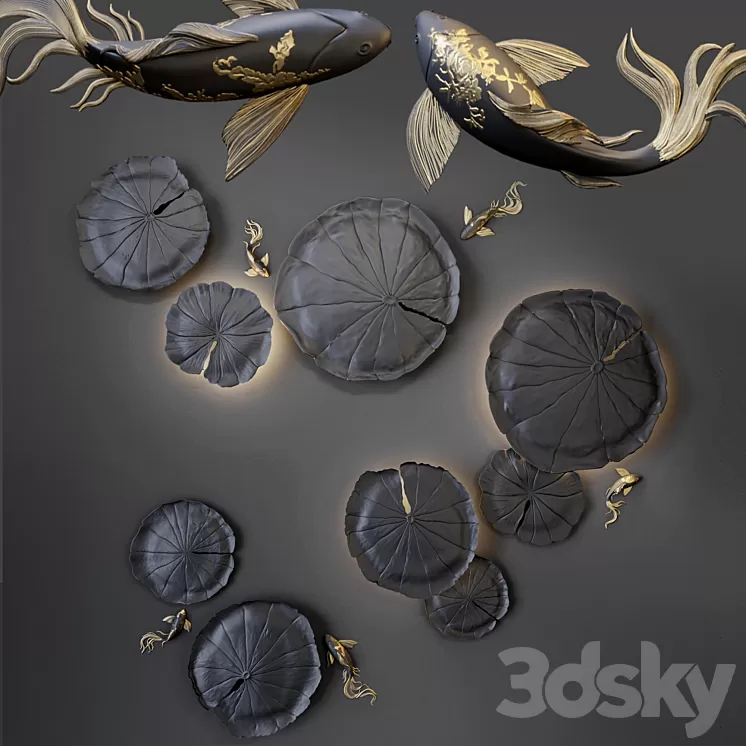 Wall decor – Water Lily 3D Model