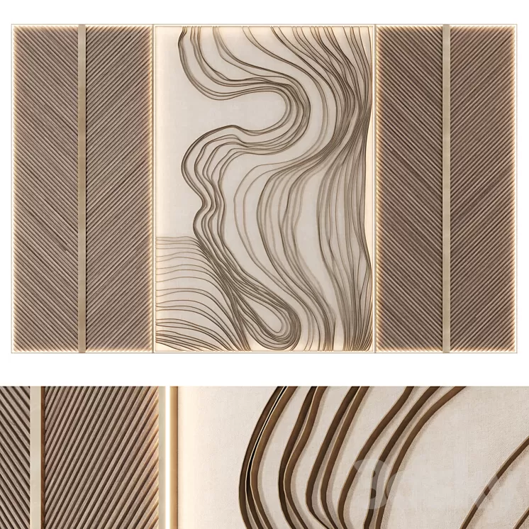 Wall Decor Waves 2 3D Model Free Download