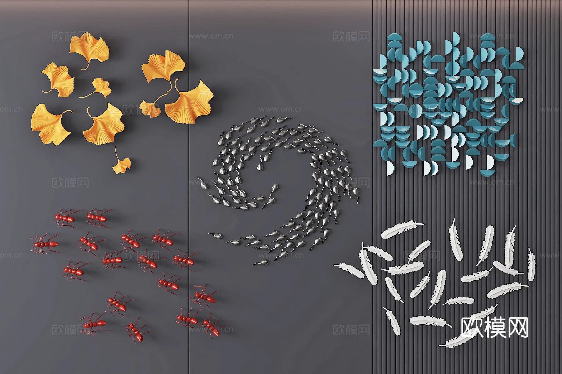 Wall Decoration 3D Models – Decor Sets – 089 – VRAY Render Wall Decoration 3D Models – Decor Sets – 089 – VRAY Render