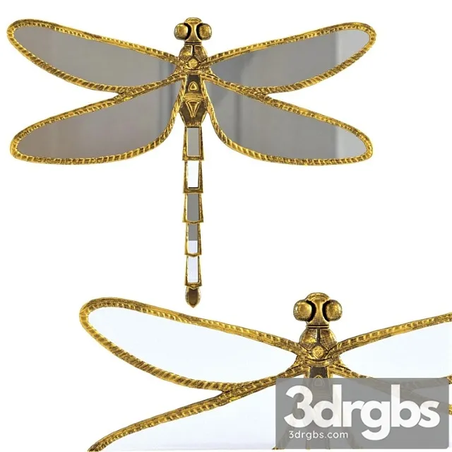 Wall Decoration Dragonfly Mirror 1 3D Model Download
