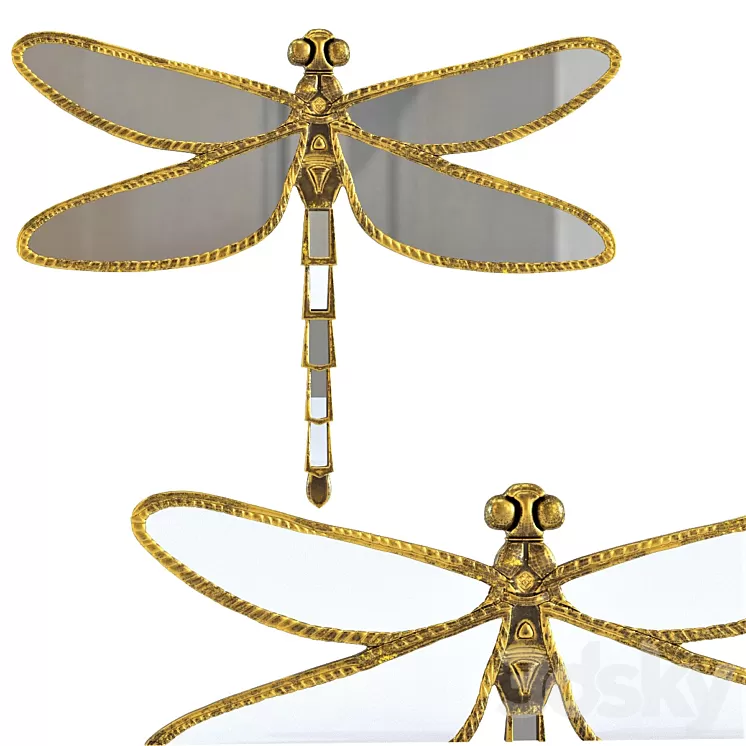 Wall Decoration Dragonfly Mirror 3D Model Wall Decoration Dragonfly Mirror 3D Model