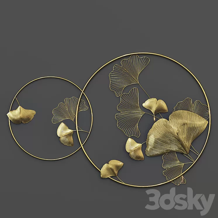 Wall Decoration Metal-Ginkgo Bilo 3D Model