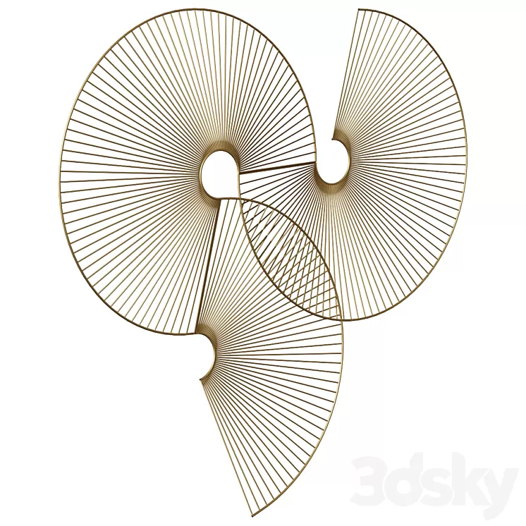 Wall decoration Venertia gold 635 x 61 cm 3D Model Wall decoration Venertia gold 635 x 61 cm 3D Model