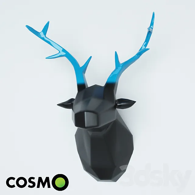 Wall Deer Head Figurine 3DModel