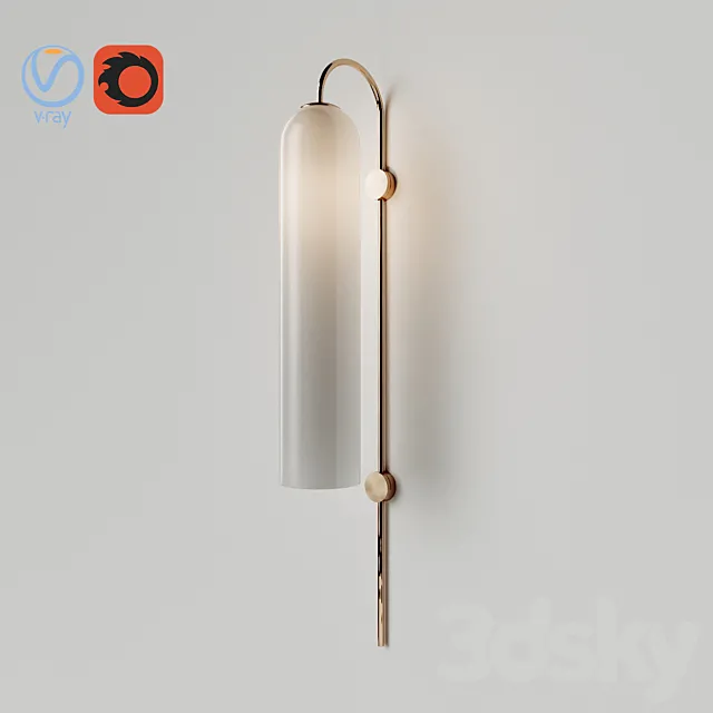 Wall Float Lamp Milky 3D Model