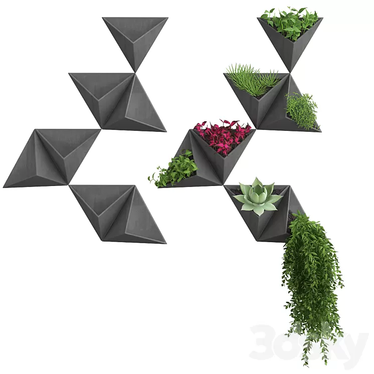 Wall flowers 3D Model