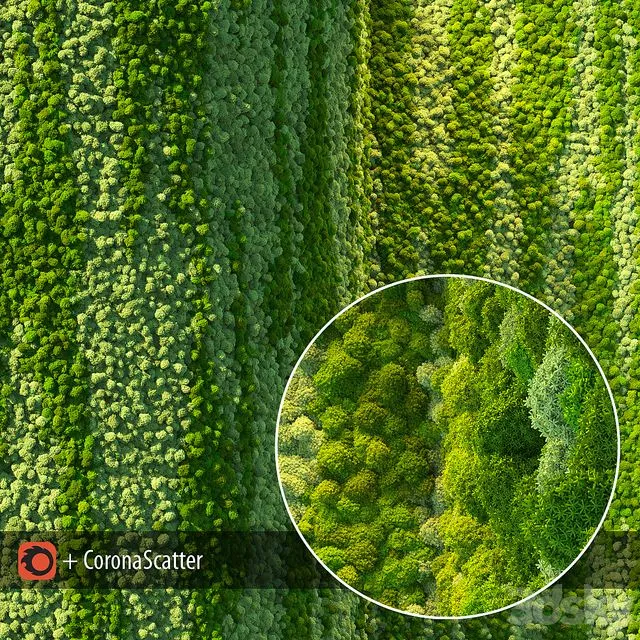 Wall from moss 3D Model Wall from moss 3D Model