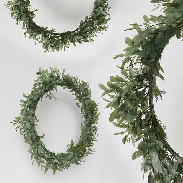 Wall hanging Green Leaf Ring-02 3DModel Wall hanging Green Leaf Ring-02 3DModel