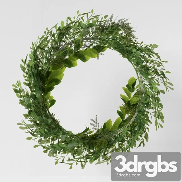 Wall hanging green leaf ring-03 3D Model Download
