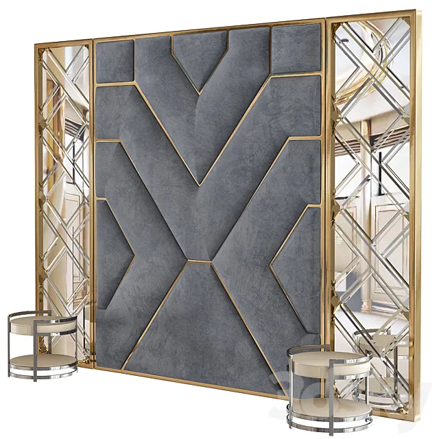 Wall Headboard Collection # 022 3D Model Wall Headboard Collection # 022 3D Model