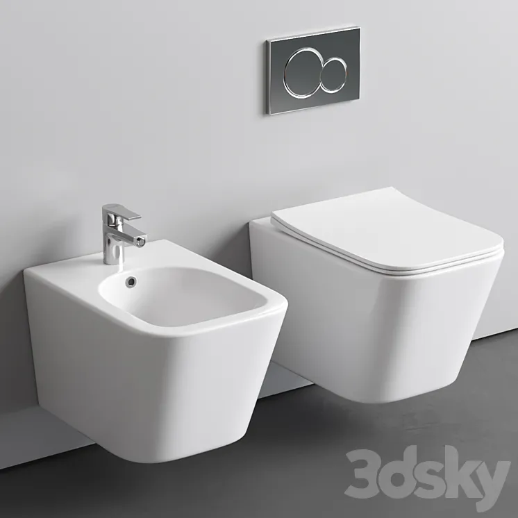 Wall hung bidet\/toilet Ceramica Nova Metric 3D Model Free Download Wall hung bidet\/toilet Ceramica Nova Metric 3D Model Free Download