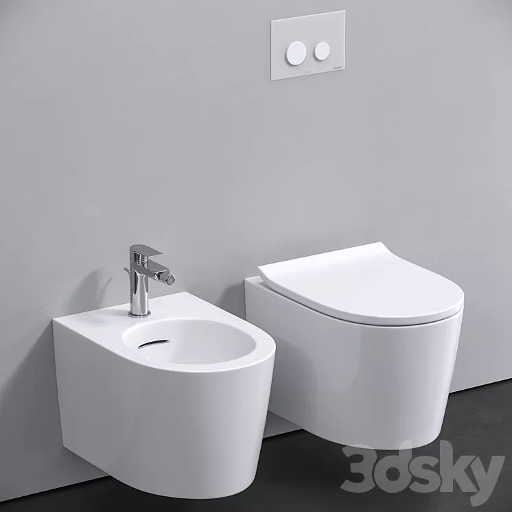 Wall-hung toilet and bidet TOTO 3D Model