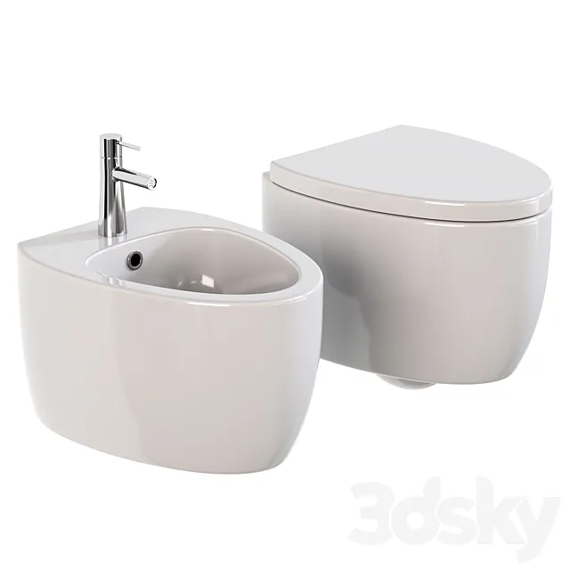 Wall hung toilet BOCCHI Etna 3D Model Wall hung toilet BOCCHI Etna 3D Model