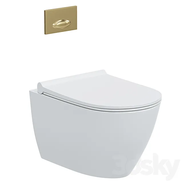 Wall hung toilet bowl BOCCHI Venezia 1295-001-0129 white with microlift 3D Model