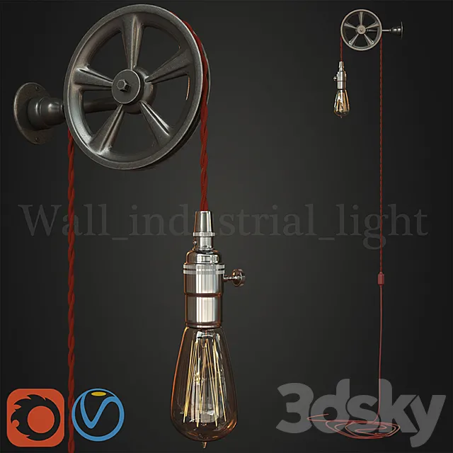 Wall industrial light 3DModel