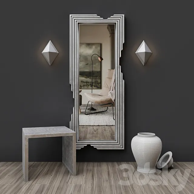 Wall Lamp Augusta_Mirror Navour 3D Model Wall Lamp Augusta_Mirror Navour 3D Model