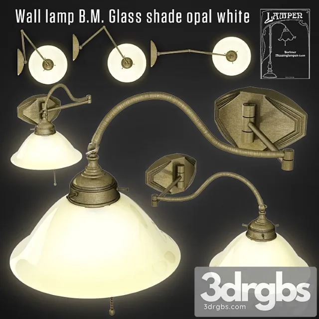 Wall Lamp B M Glass Shade Opal White 3D Model Download