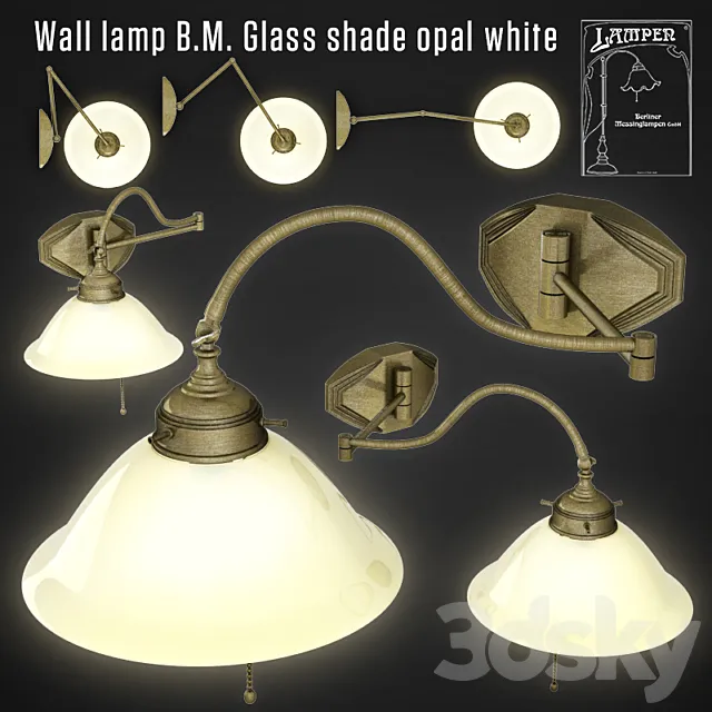 Wall lamp BM Glass shade opal white 3D Model Wall lamp BM Glass shade opal white 3D Model