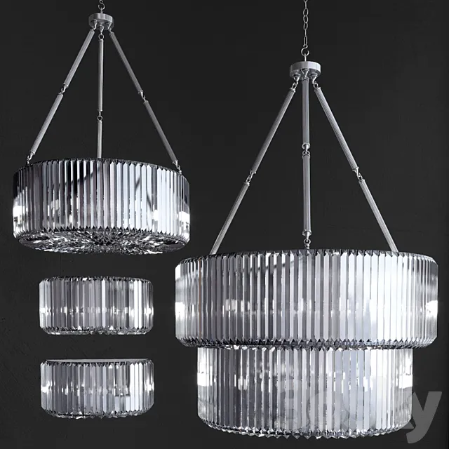 Wall Lamp Chandelier Infinity Double 3D Model