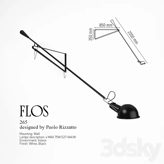 Wall lamp Flos 265 3DModel