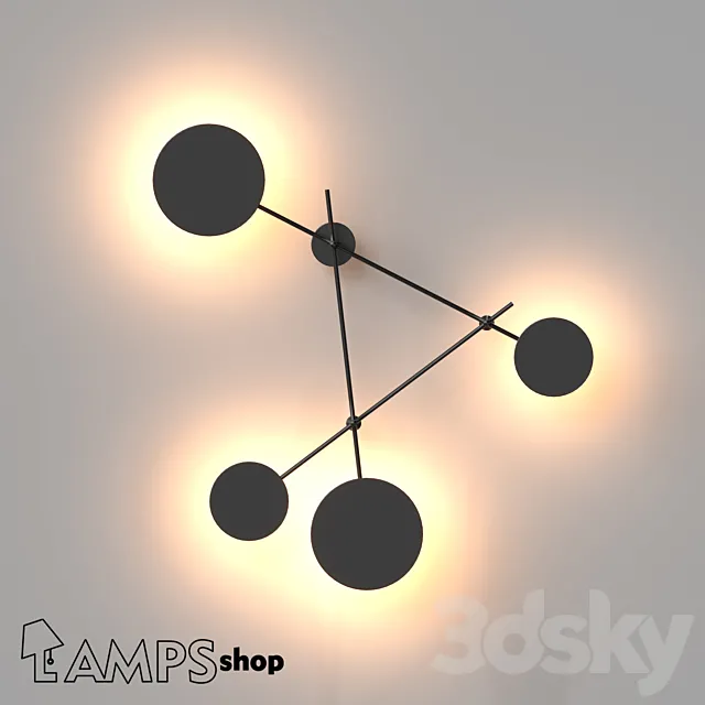 Wall Lamp Geometry B 3D Model
