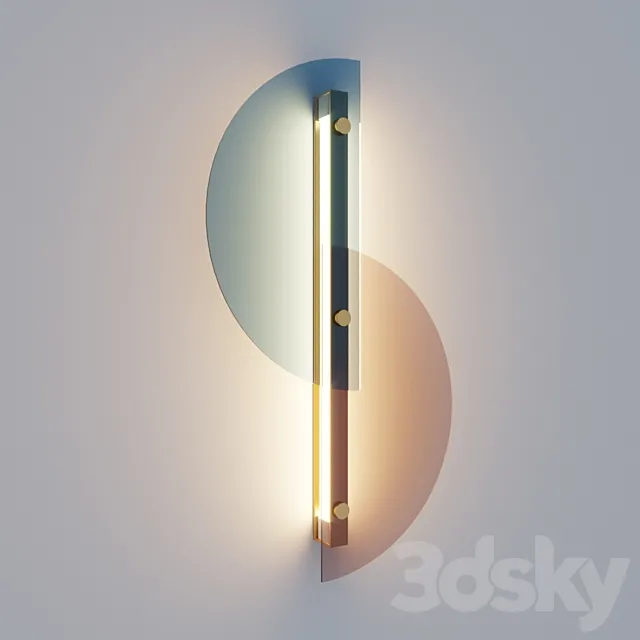Wall lamp Half 3D Model Wall lamp Half 3D Model