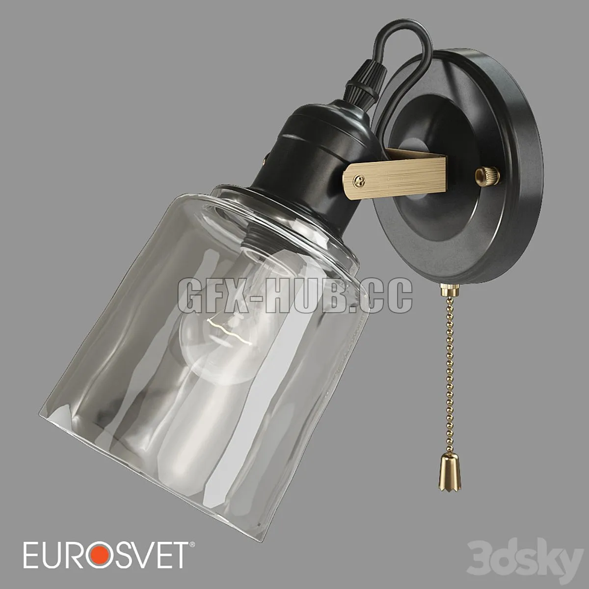 Wall lamp in loft style 3D Model Wall lamp in loft style 3D Model