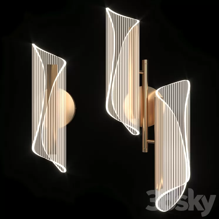 Wall lamp LICAN Nordic Gold 3D Model Wall lamp LICAN Nordic Gold 3D Model