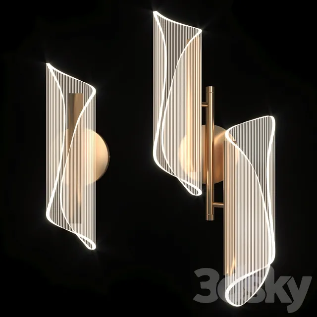 Wall lamp LICAN Nordic Gold 3DModel Wall lamp LICAN Nordic Gold 3DModel