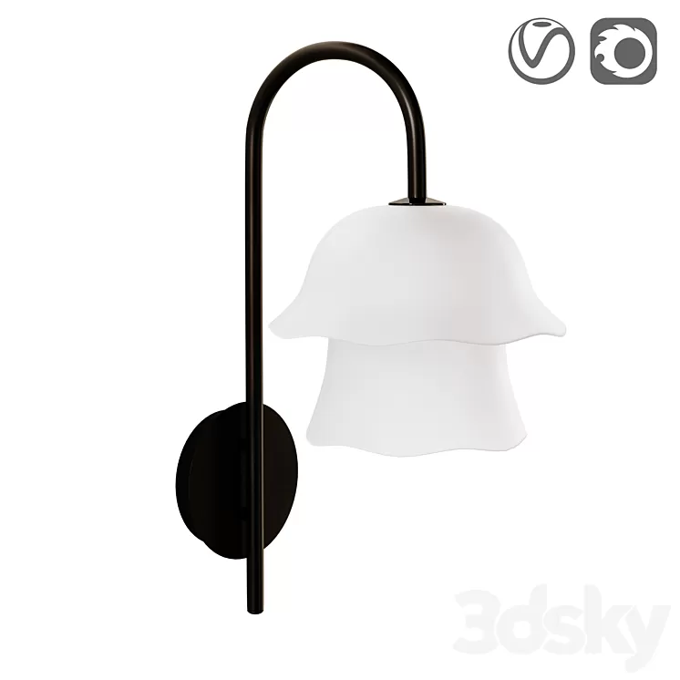 Wall lamp made of metal and glass sandblasted Linza 3D Model Wall lamp made of metal and glass sandblasted Linza 3D Model