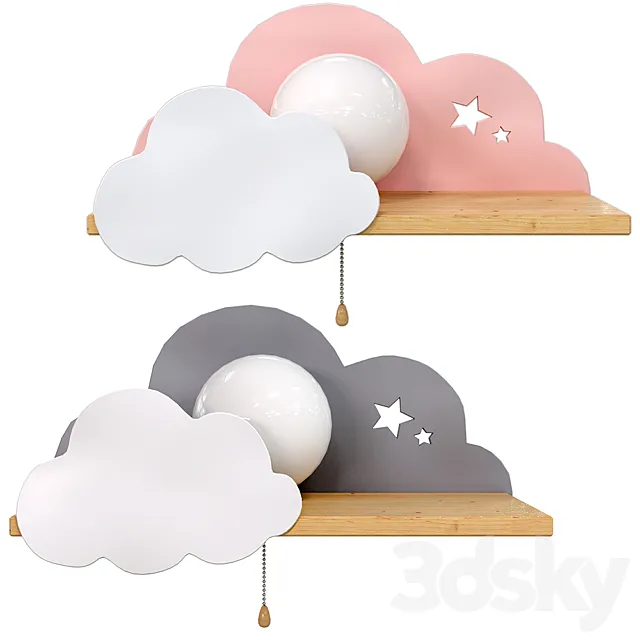 Wall lamp with shelf for children;s room 3D Model Wall lamp with shelf for children;s room 3D Model