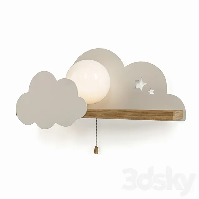 Wall lamp with shelf White Cloud Wall Lamp White Cloud 3D Model