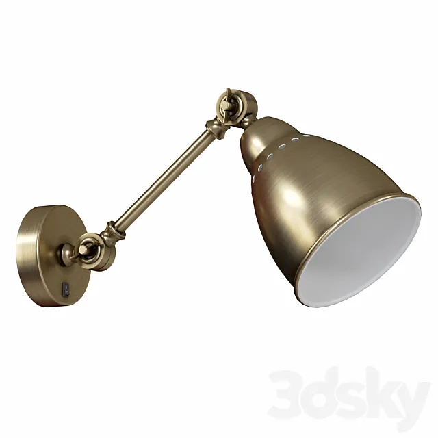 Wall lamp with switch A2054AP-1AB 1BK 1GY 1SS 1WH 3D Model Wall lamp with switch A2054AP-1AB 1BK 1GY 1SS 1WH 3D Model