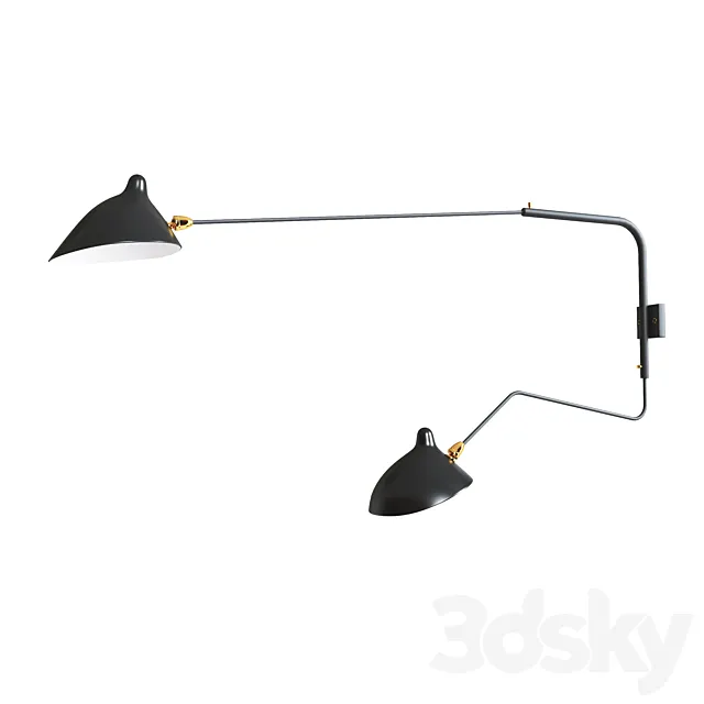 Wall light Serge Mouile Double 3D Model Wall light Serge Mouile Double 3D Model