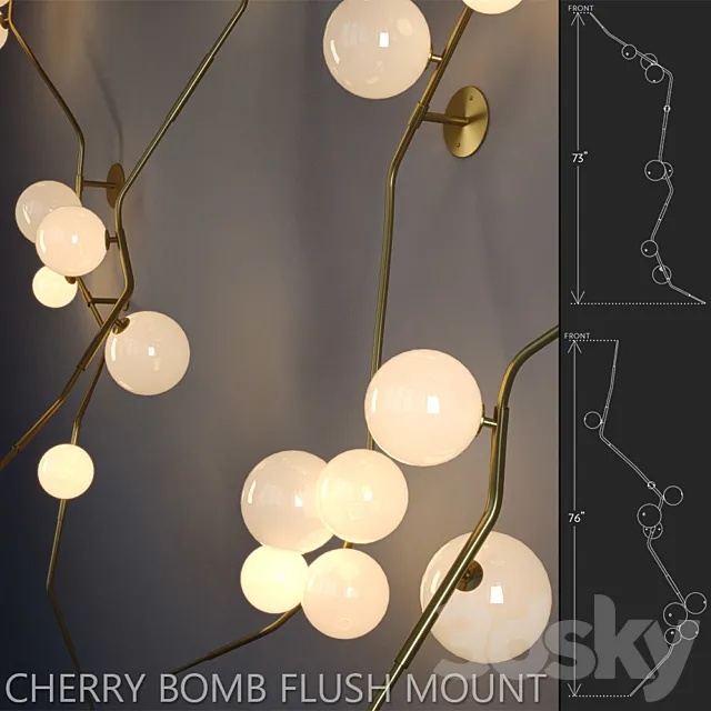 Wall lights Cherry Bomb Flush Mount 3DModel Wall lights Cherry Bomb Flush Mount 3DModel