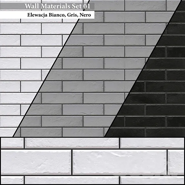 Wall Materials Set 01 3D Model