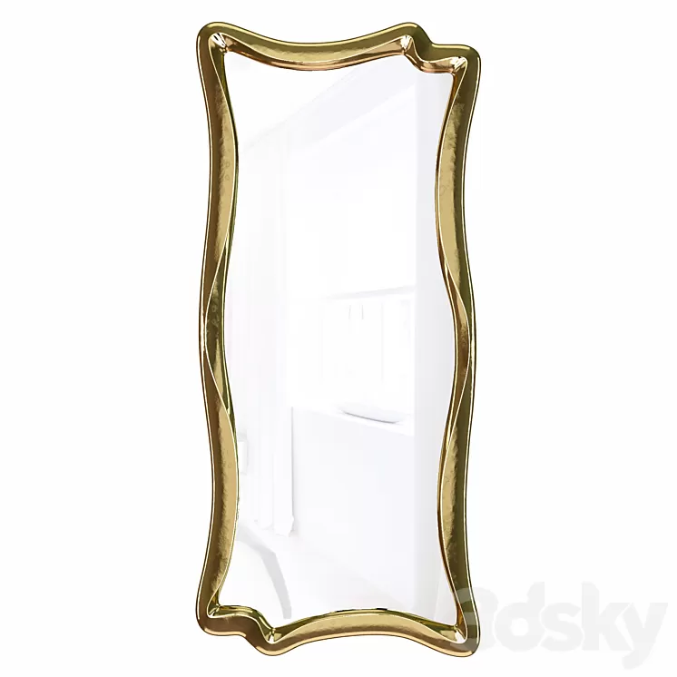 “Wall mirror in a figured frame “”Marne”” Antique gold leaf” 3D Model