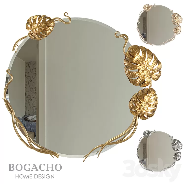 Wall mirror Monstera Deliciosa 3D Model Wall mirror Monstera Deliciosa 3D Model