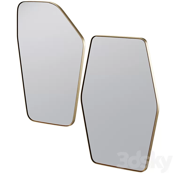 Wall Mirror Shape Brass by Kare Design 3D Model Free Download