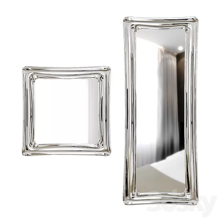 Wall mirror Sinuo modern mirror by Riflessi 3D Model Free Download