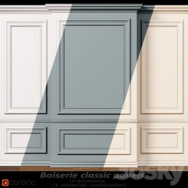 Wall molding 10. Boiserie classic panels 3D Model Wall molding 10. Boiserie classic panels 3D Model
