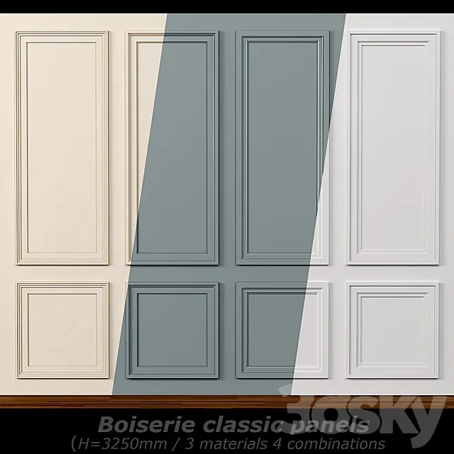Wall molding 14. Boiserie classic panels 3D Model Wall molding 14. Boiserie classic panels 3D Model