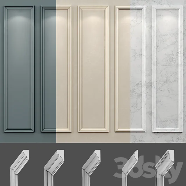Wall molding 18. Boiserie classic panels 3D Model Wall molding 18. Boiserie classic panels 3D Model