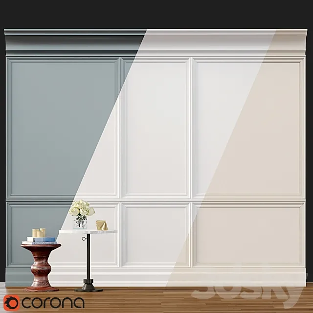 Wall molding 2. Boiserie classic panels 3D Model Wall molding 2. Boiserie classic panels 3D Model