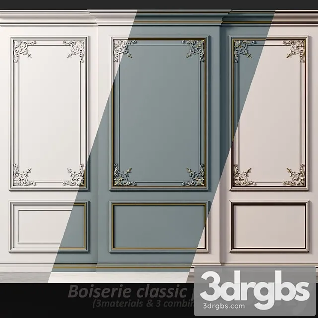 Wall Molding 20 Boiserie Classic Panels 3D Model Download Wall Molding 20 Boiserie Classic Panels 3D Model Download