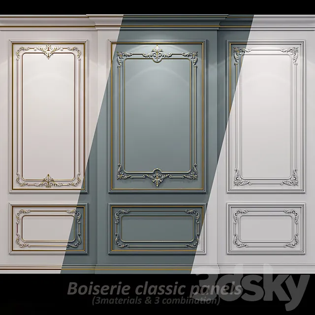 Wall molding 21. Boiserie classic panels 3D Model