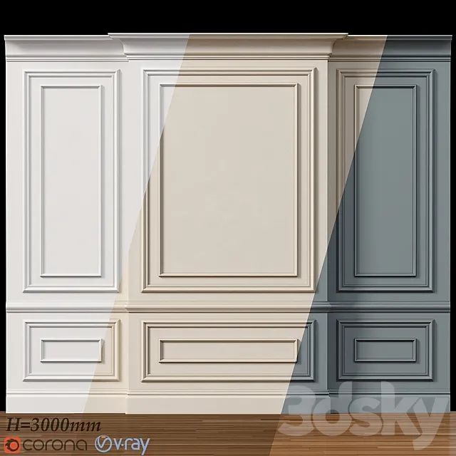Wall molding 4. Boiserie classic panels 3DModel Wall molding 4. Boiserie classic panels 3DModel