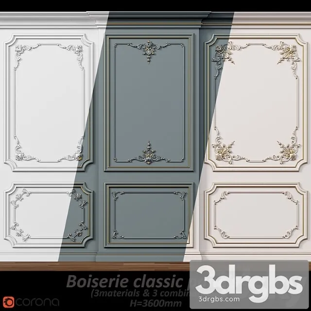 Wall Molding 5 Boiserie Classic Panels 3D Model Download Wall Molding 5 Boiserie Classic Panels 3D Model Download